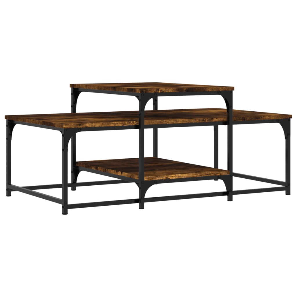 Salontafel 02X60X45 Cm Bewerkt Hout Kleurig Gerookt eiken