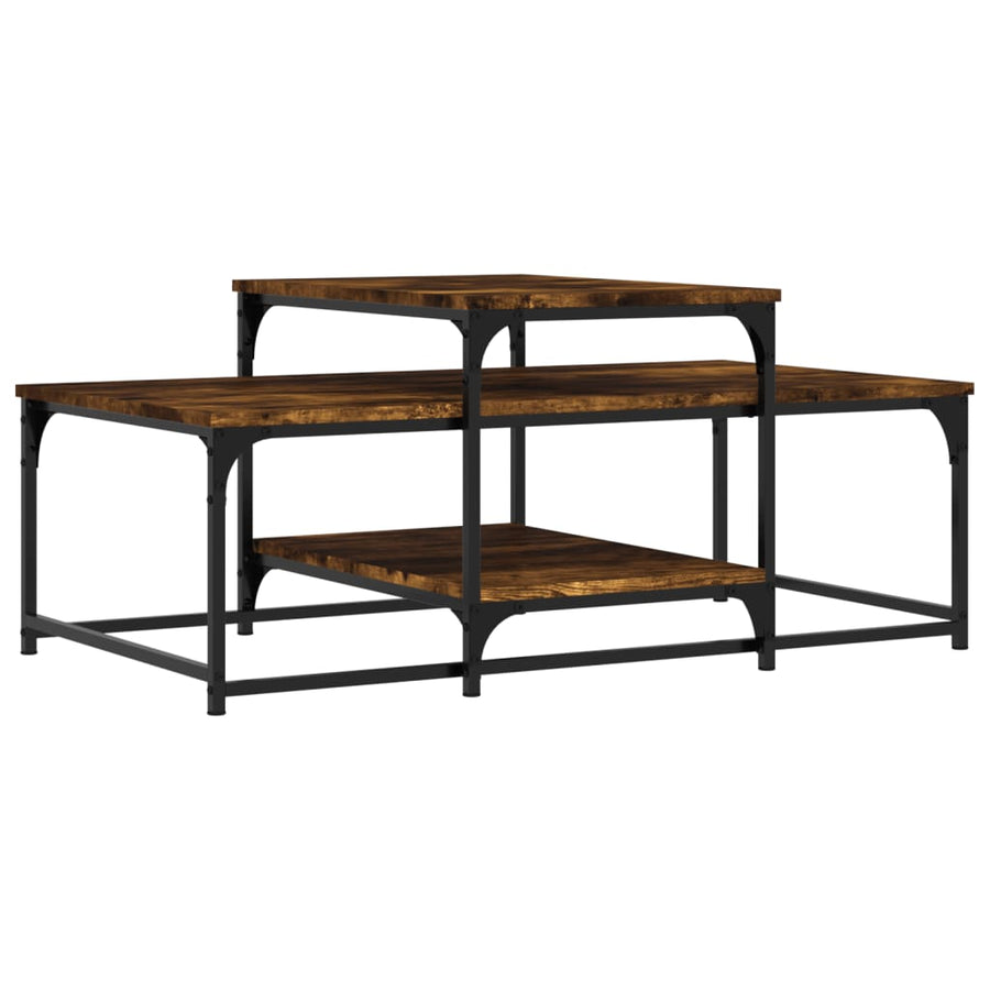 Salontafel 02X60X45 Cm Bewerkt Hout Kleurig Gerookt eiken
