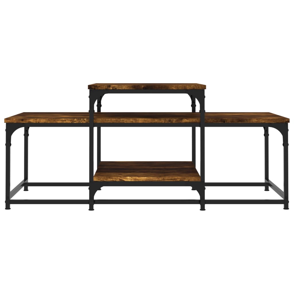 Salontafel 02X60X45 Cm Bewerkt Hout Kleurig Gerookt eiken