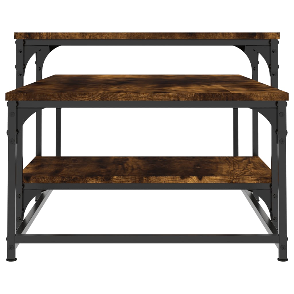 Salontafel 02X60X45 Cm Bewerkt Hout Kleurig Gerookt eiken