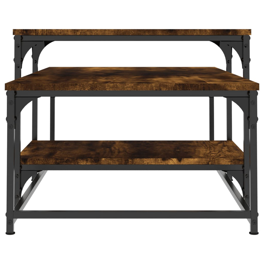 Salontafel 02X60X45 Cm Bewerkt Hout Kleurig Gerookt eiken