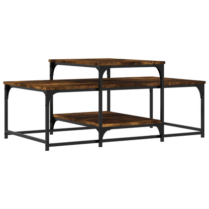 Salontafel 02X60X45 Cm Bewerkt Hout Kleurig Gerookt eiken