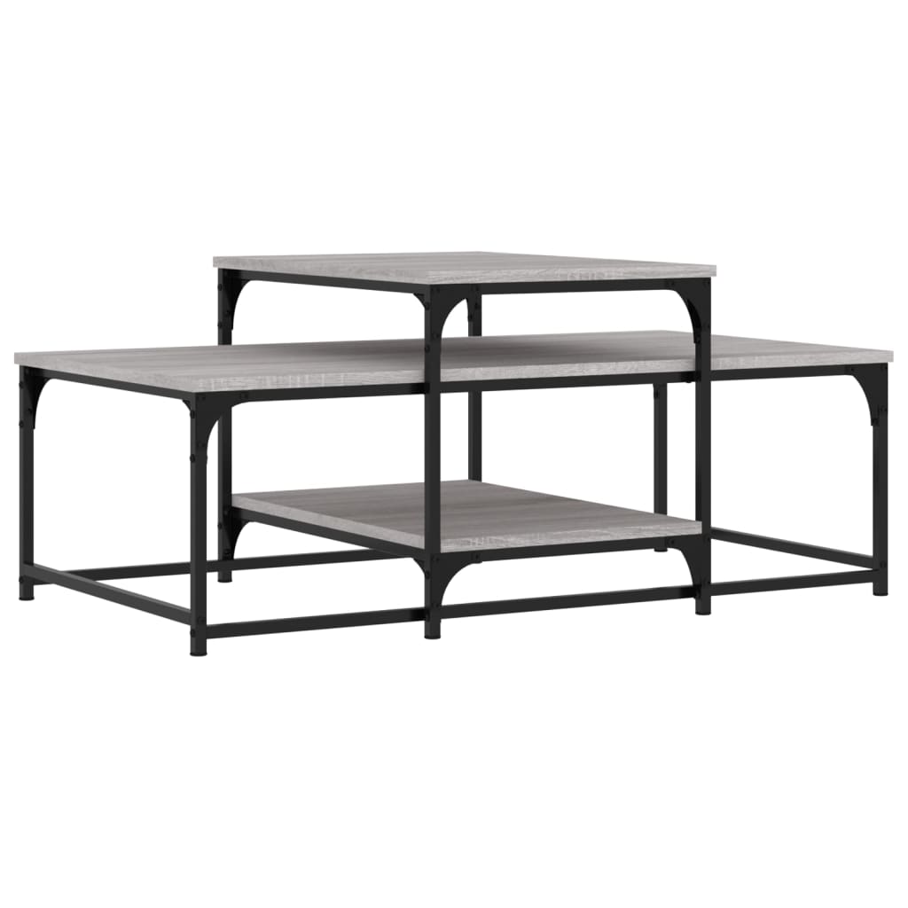 Salontafel 02X60X45 Cm Bewerkt Hout Eikenkleurig Grijs sonoma