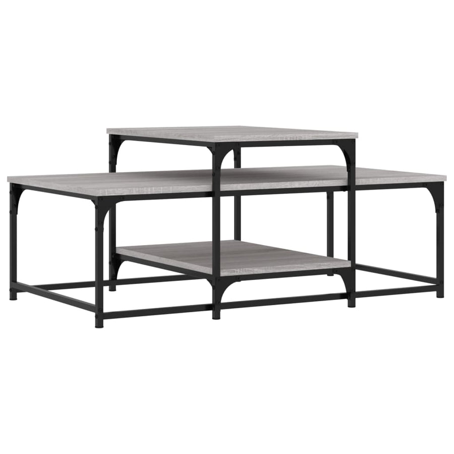Salontafel 02X60X45 Cm Bewerkt Hout Eikenkleurig Grijs sonoma