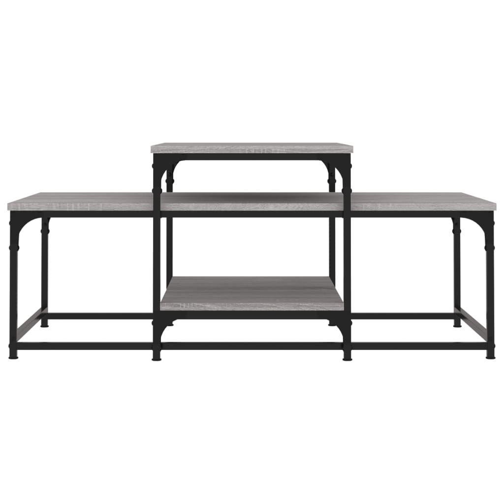 Salontafel 02X60X45 Cm Bewerkt Hout Eikenkleurig Grijs sonoma