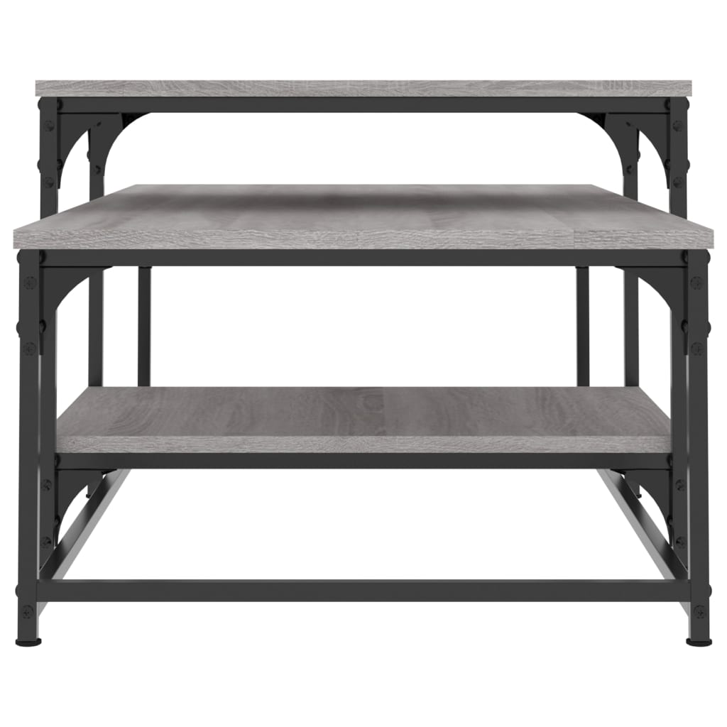 Salontafel 02X60X45 Cm Bewerkt Hout Eikenkleurig Grijs sonoma