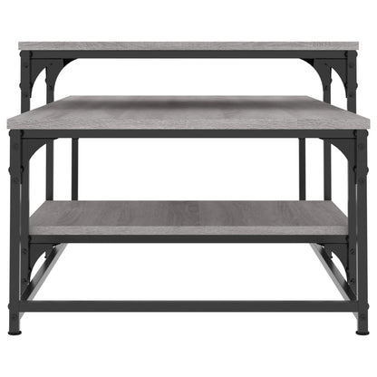 Salontafel 02X60X45 Cm Bewerkt Hout Eikenkleurig Grijs sonoma