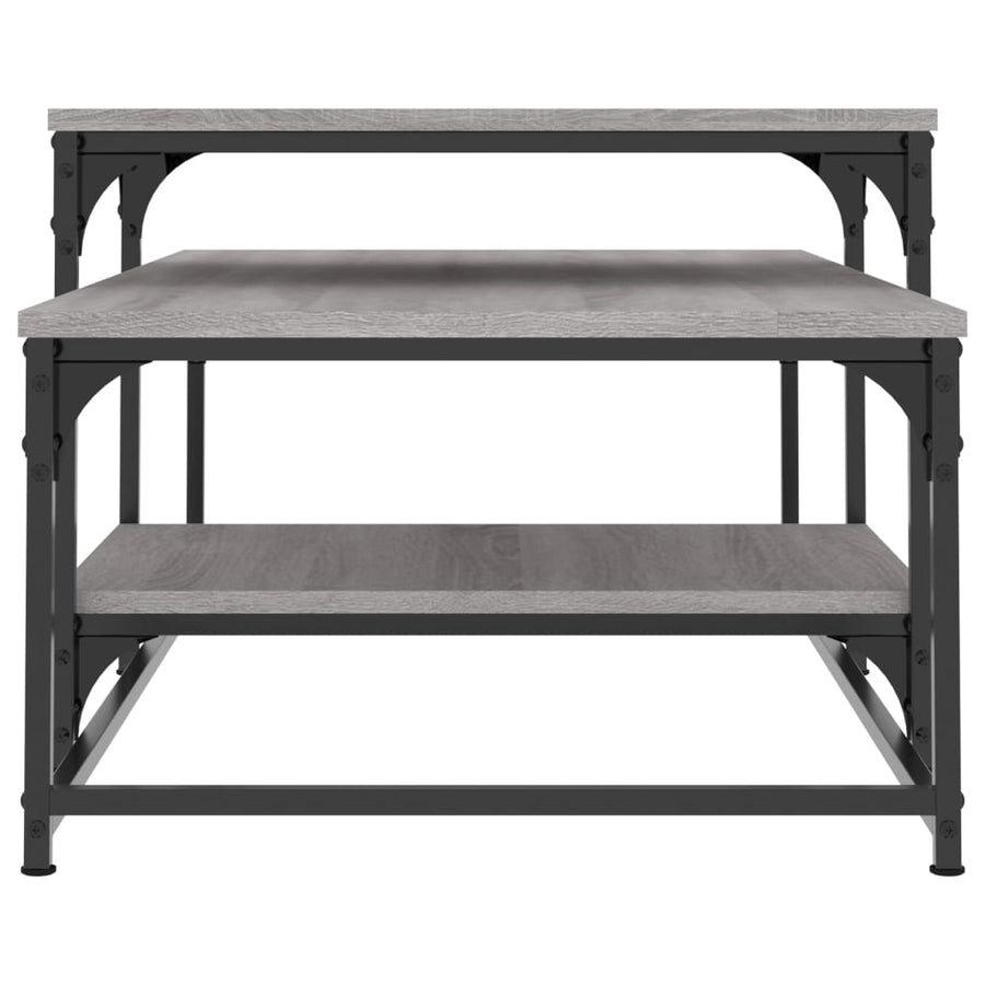 Salontafel 02X60X45 Cm Bewerkt Hout Eikenkleurig Grijs sonoma