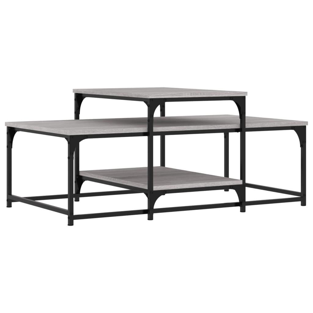 Salontafel 02X60X45 Cm Bewerkt Hout Eikenkleurig Grijs sonoma