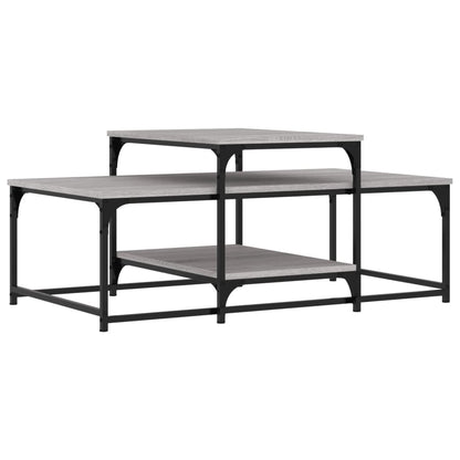 Salontafel 02X60X45 Cm Bewerkt Hout Eikenkleurig Grijs sonoma