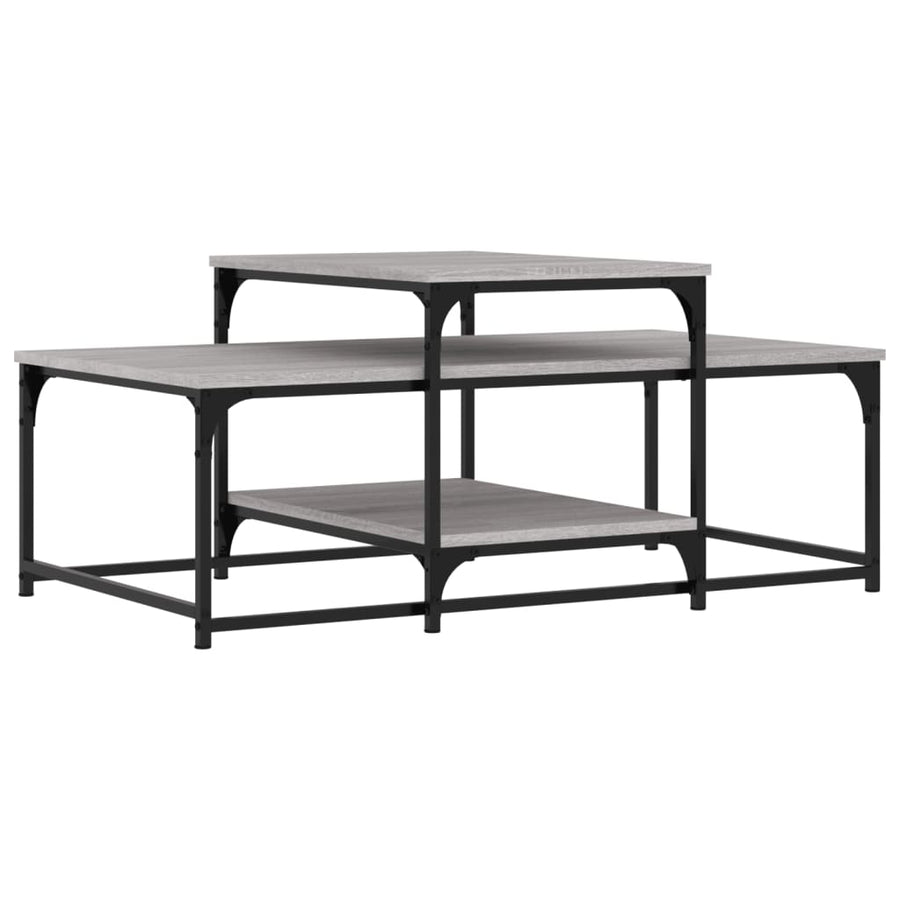 Salontafel 02X60X45 Cm Bewerkt Hout Eikenkleurig Grijs sonoma