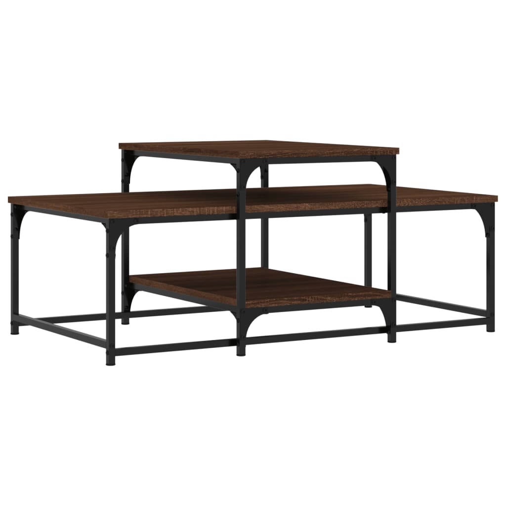 Salontafel 02X60X45 Cm Bewerkt Hout Bruin Eikenkleur Bruineiken
