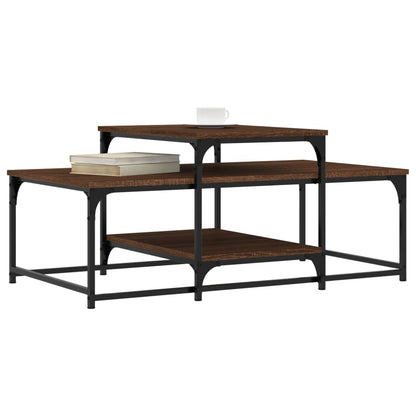 Salontafel 02X60X45 Cm Bewerkt Hout Bruin Eikenkleur Bruineiken