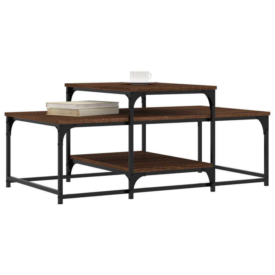Salontafel 02X60X45 Cm Bewerkt Hout Bruin Eikenkleur Bruineiken