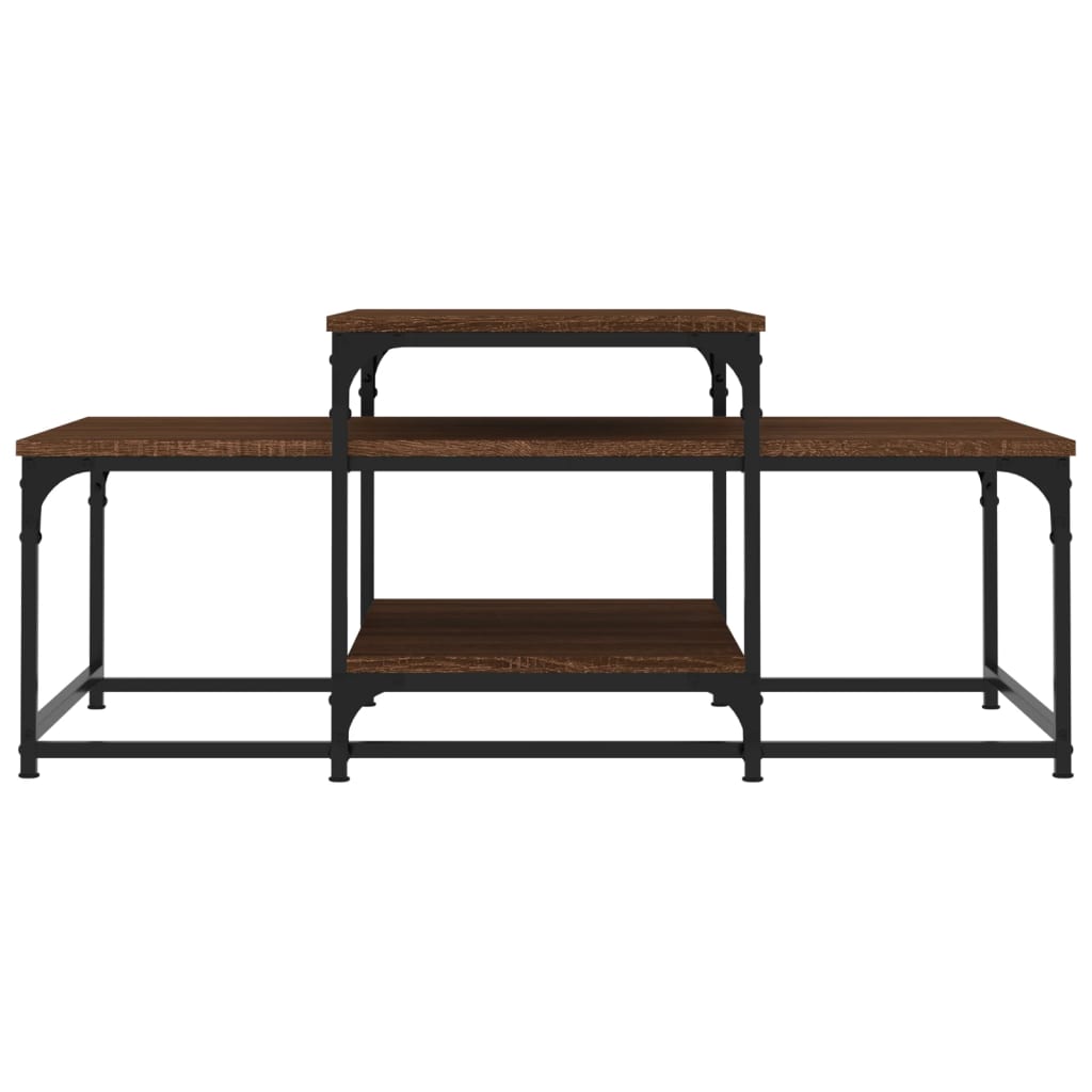 Salontafel 02X60X45 Cm Bewerkt Hout Bruin Eikenkleur Bruineiken