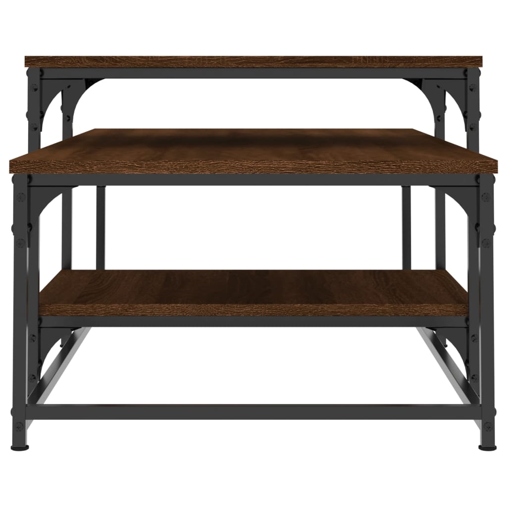 Salontafel 02X60X45 Cm Bewerkt Hout Bruin Eikenkleur Bruineiken