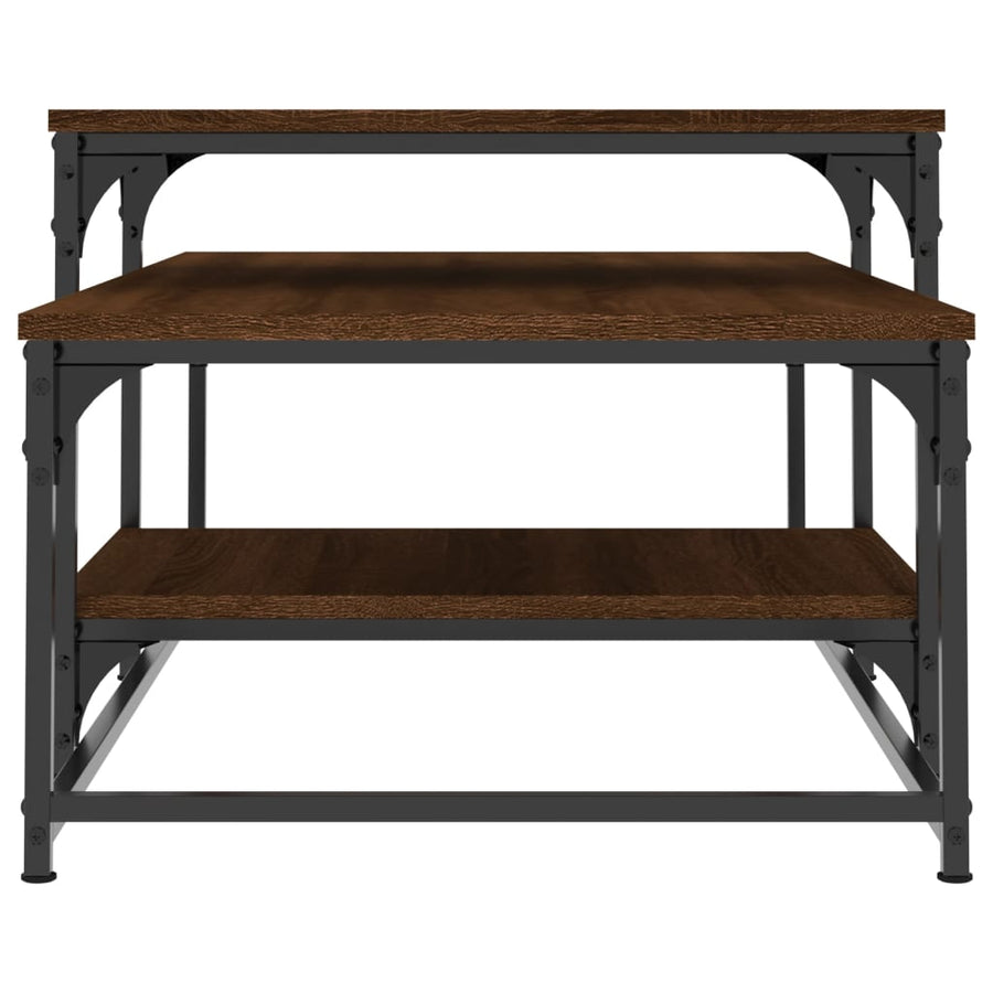 Salontafel 02X60X45 Cm Bewerkt Hout Bruin Eikenkleur Bruineiken