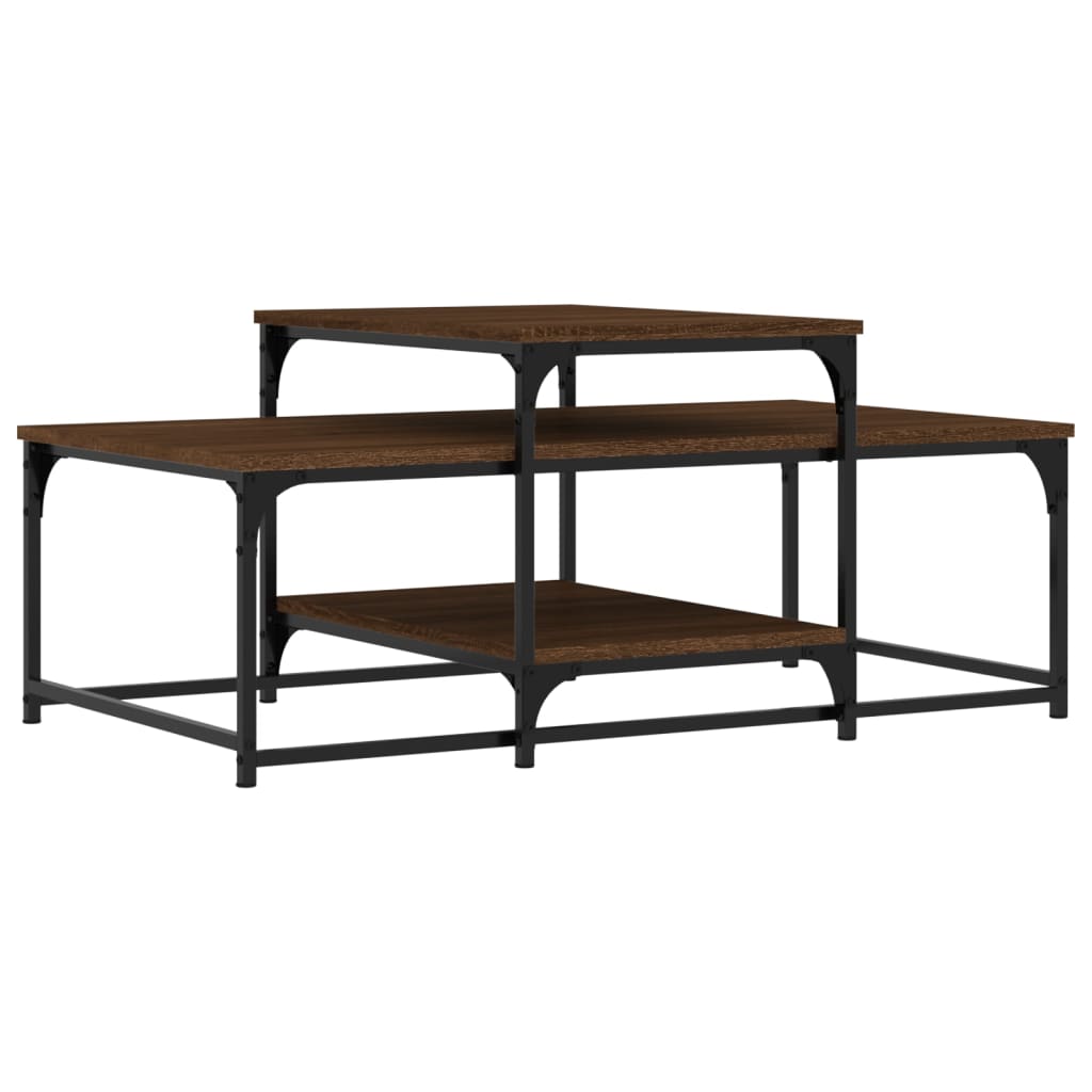 Salontafel 02X60X45 Cm Bewerkt Hout Bruin Eikenkleur Bruineiken