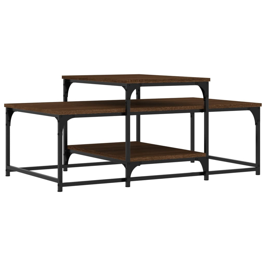 Salontafel 02X60X45 Cm Bewerkt Hout Bruin Eikenkleur Bruineiken