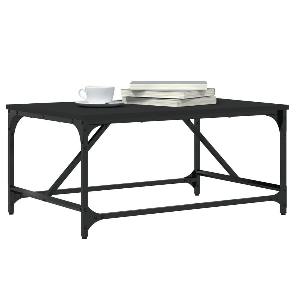 Salontafel Bewerkt Hout 75 x 50 x 35 cm Zwart