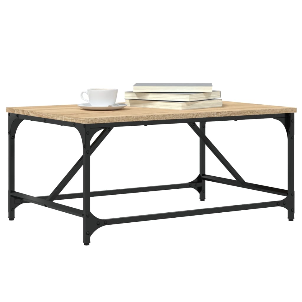 Salontafel Bewerkt Hout Kleurig 75 x 50 x 35 cm Sonoma eiken