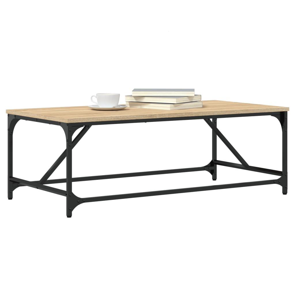 Salontafel Bewerkt Hout Kleurig 100 x 50 x 35 cm Sonoma eiken