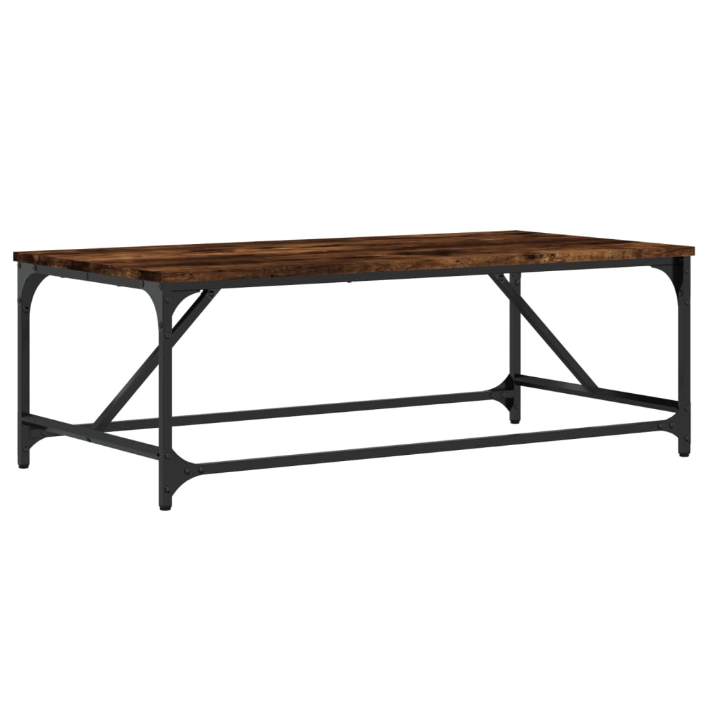 Salontafel Bewerkt Hout Kleurig 100 x 50 x 35 cm Gerookt eiken