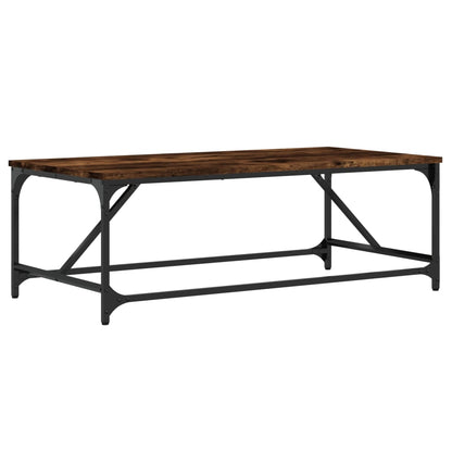 Salontafel Bewerkt Hout Kleurig 100 x 50 x 35 cm Gerookt eiken