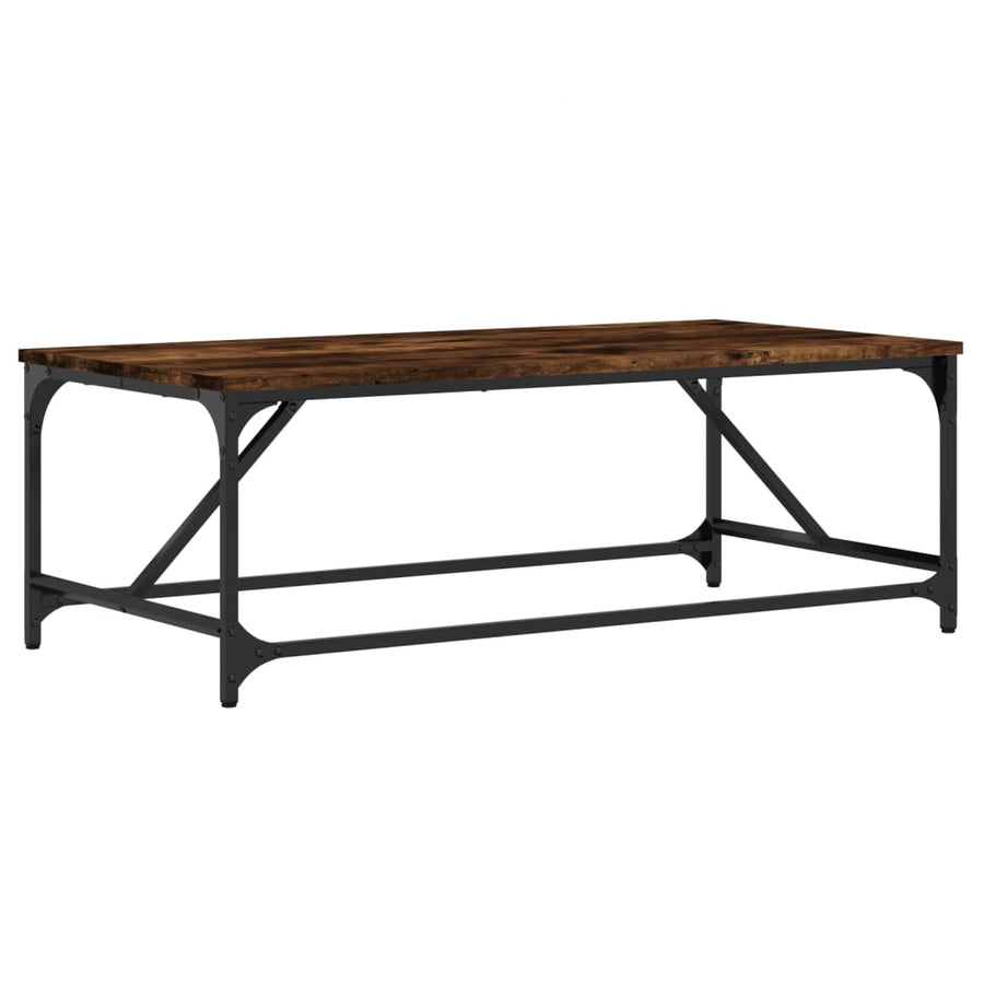 Salontafel Bewerkt Hout Kleurig 100 x 50 x 35 cm Gerookt eiken