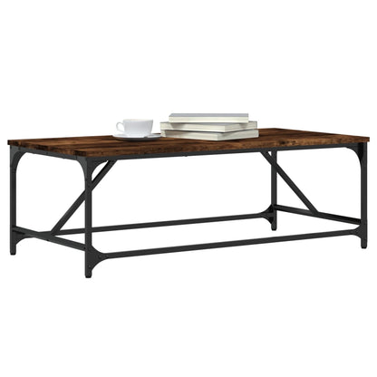 Salontafel Bewerkt Hout Kleurig 100 x 50 x 35 cm Gerookt eiken