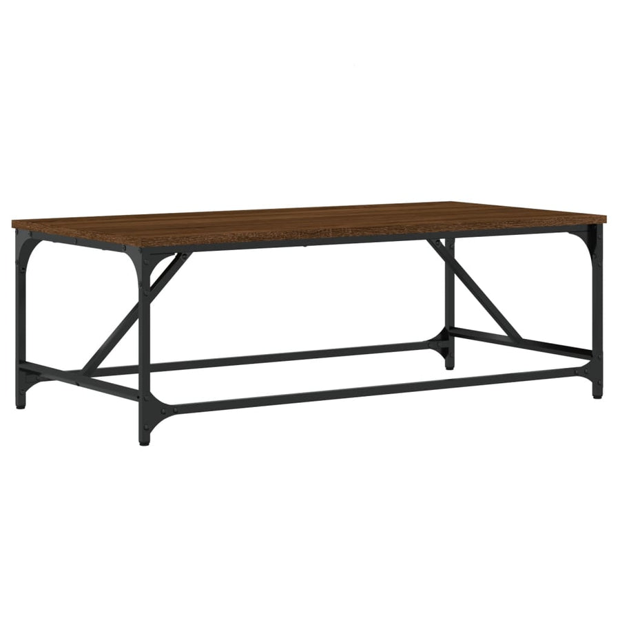 Salontafel Bewerkt Hout Bruin Eikenkleur 100 x 50 x 35 cm Bruineiken