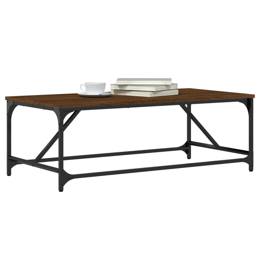 Salontafel Bewerkt Hout Bruin Eikenkleur 100 x 50 x 35 cm Bruineiken