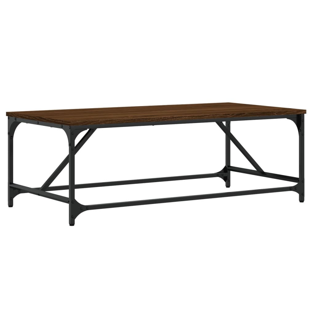 Salontafel Bewerkt Hout Bruin Eikenkleur 100 x 50 x 35 cm Bruineiken