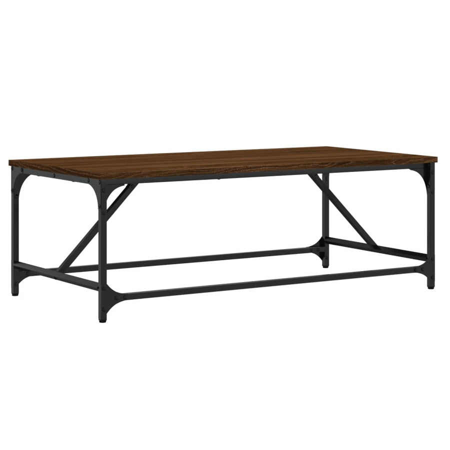 Salontafel Bewerkt Hout Bruin Eikenkleur 100 x 50 x 35 cm Bruineiken