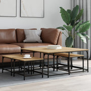 Tafeltjesset 5 delig bewerkt hout sonoma eiken