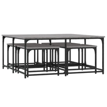 5-Delige Tafeltjesset Bewerkt Hout Grijs sonoma