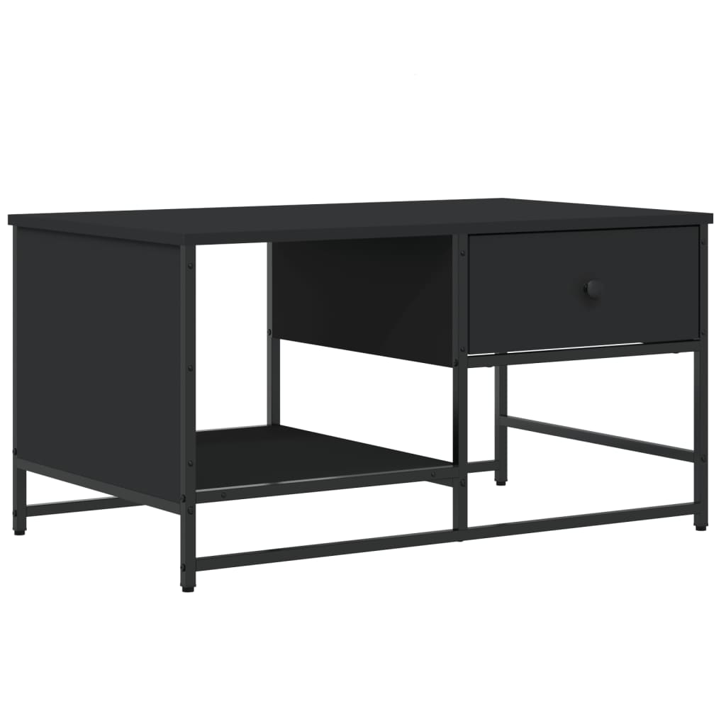 Salontafel 85,5X5X45 Cm Bewerkt Hout Zwart
