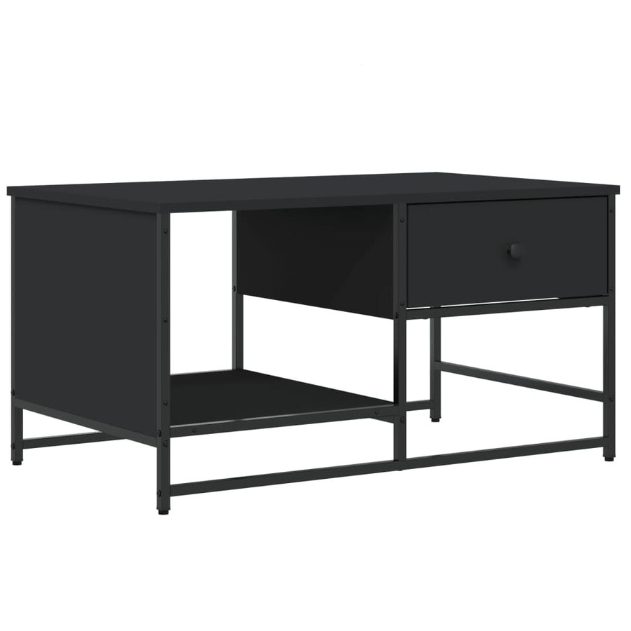 Salontafel 85,5X5X45 Cm Bewerkt Hout Zwart