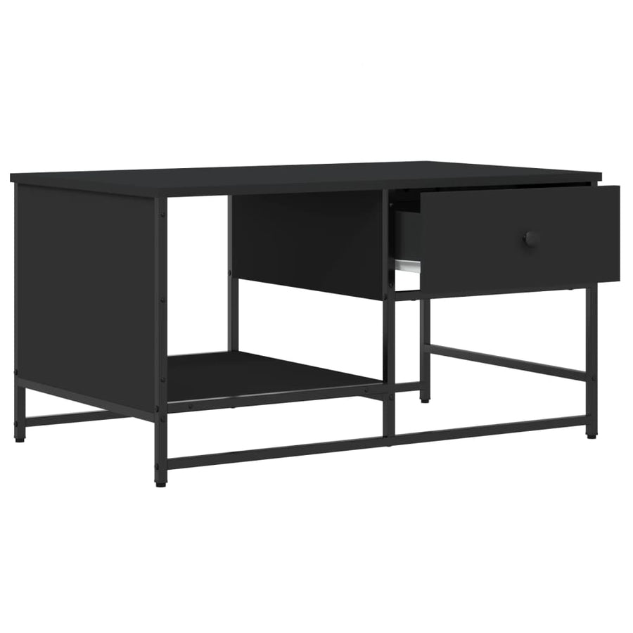 Salontafel 85,5X5X45 Cm Bewerkt Hout Zwart