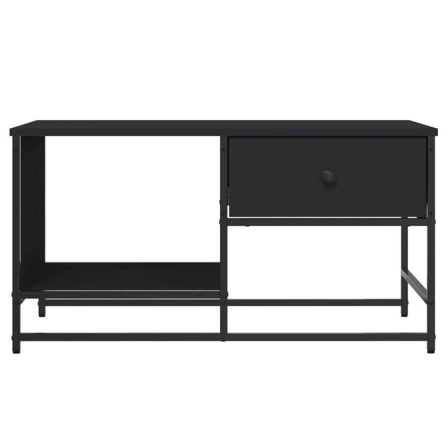 Salontafel 85,5X5X45 Cm Bewerkt Hout Zwart