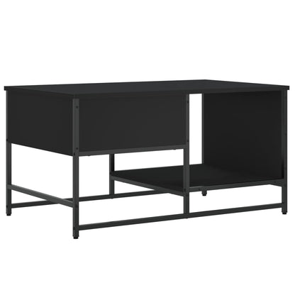 Salontafel 85,5X5X45 Cm Bewerkt Hout Zwart