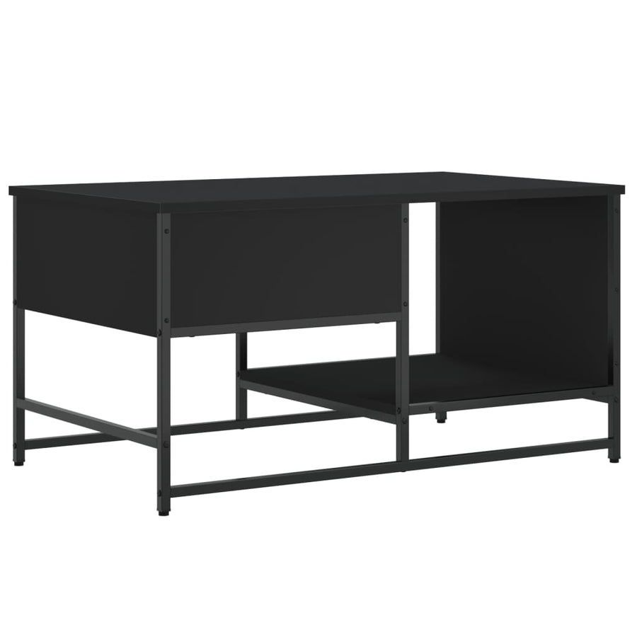 Salontafel 85,5X5X45 Cm Bewerkt Hout Zwart