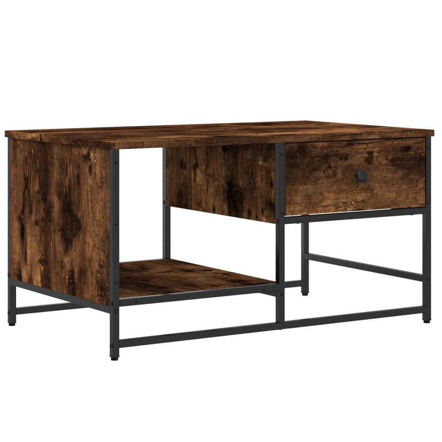 Salontafel 85,5X5X45 Cm Bewerkt Hout Kleurig Gerookt eiken
