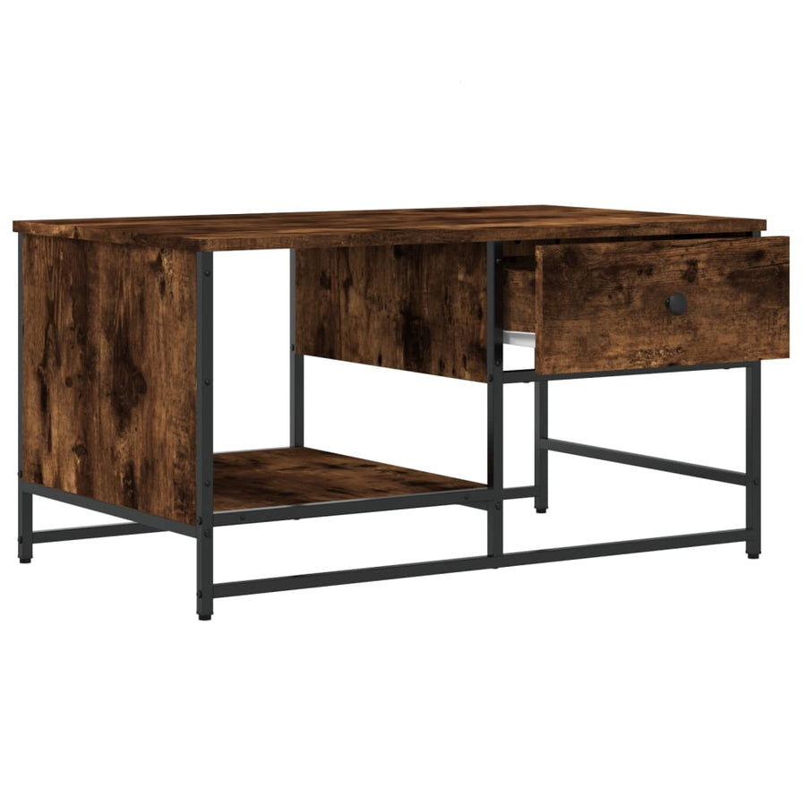 Salontafel 85,5X5X45 Cm Bewerkt Hout Kleurig Gerookt eiken