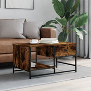 Salontafel 85,5x51x45 cm bewerkt hout gerookt eiken