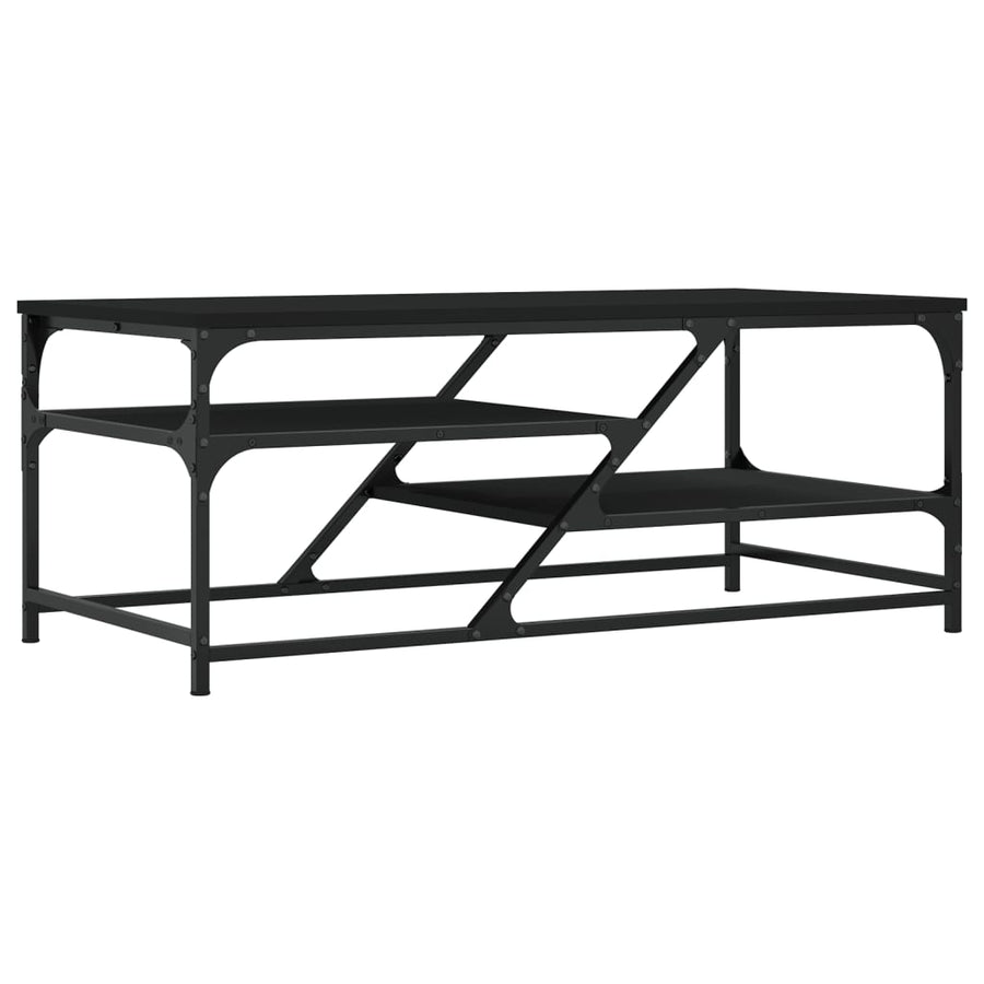 Salontafel 00X49X40 Cm Bewerkt Hout Zwart