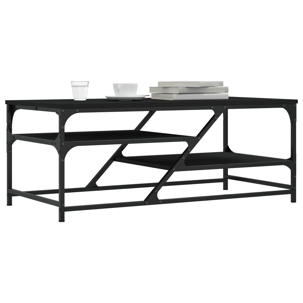 Salontafel 00X49X40 Cm Bewerkt Hout Zwart