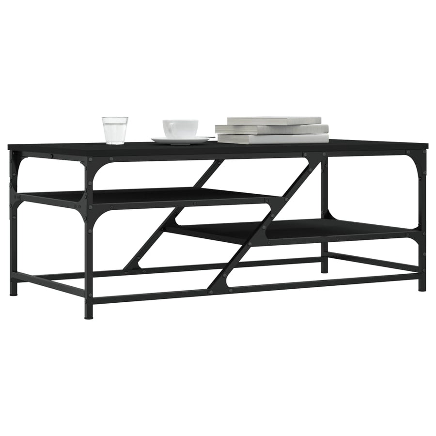 Salontafel 00X49X40 Cm Bewerkt Hout Zwart