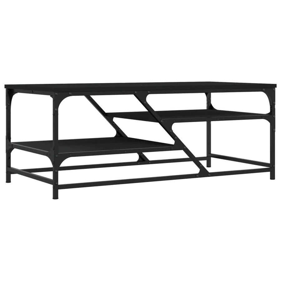 Salontafel 00X49X40 Cm Bewerkt Hout Zwart