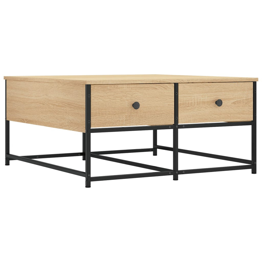 Salontafel Bewerkt Hout Kleurig 80 x 80 x 40 cm Sonoma eiken